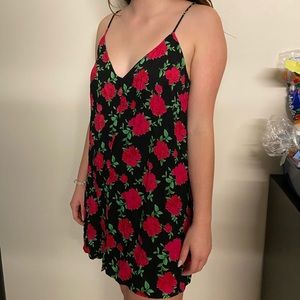 Vintage Floral Print Dress